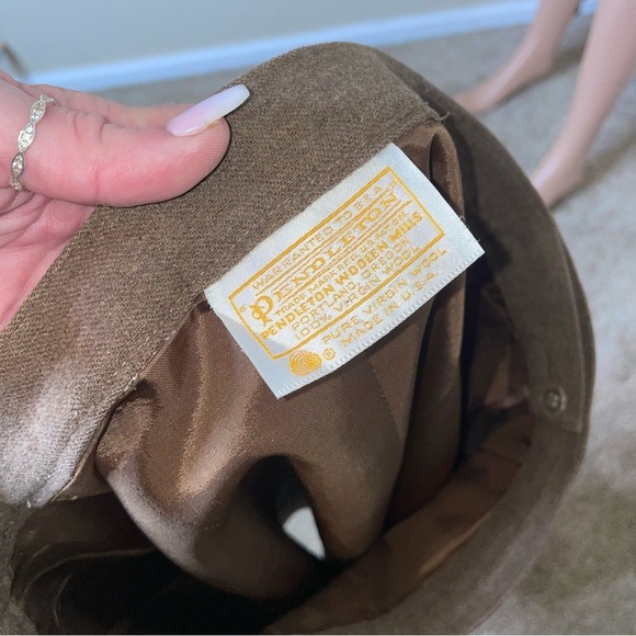 Pendleton brown Virgin Wool Skirt Straight Pencil Pockets Preppy Academia Tweed - Picture 8 of 10